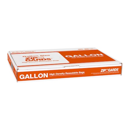 Zipgards High Density Recloseable Clear Flat Stack Gal Freezer Bag, PK250 303679809